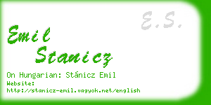 emil stanicz business card