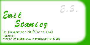 emil stanicz business card